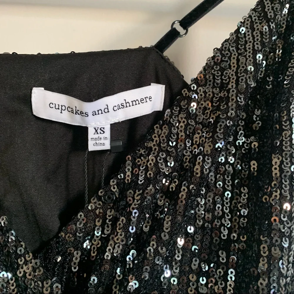 Cupcakes & Cashmere Joelle Faux Wrap Sequin Dress - Picture 6 of 7
